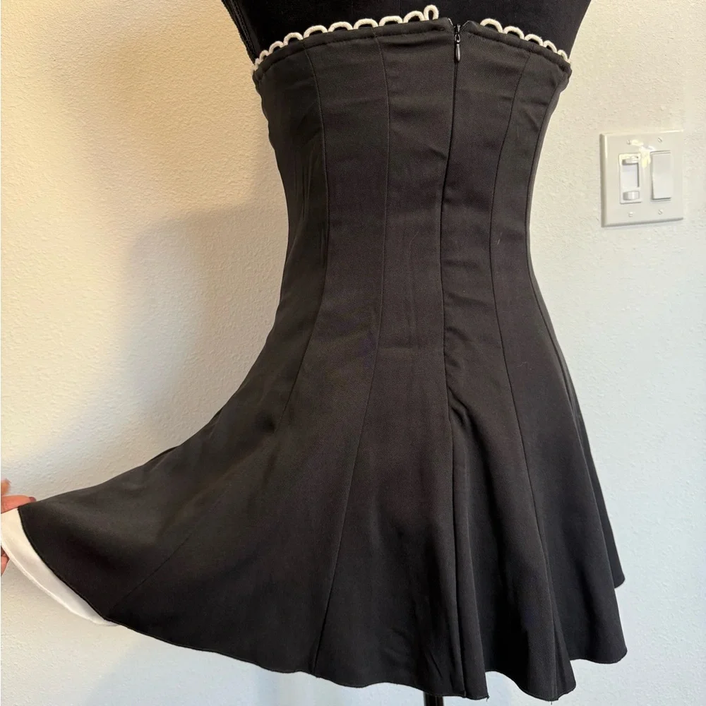 Musera Strapless Black & White Fit-and-Flare Dress | Size S - Picture 6 of 9